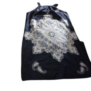 Elegant BluePaisley Midi Dress